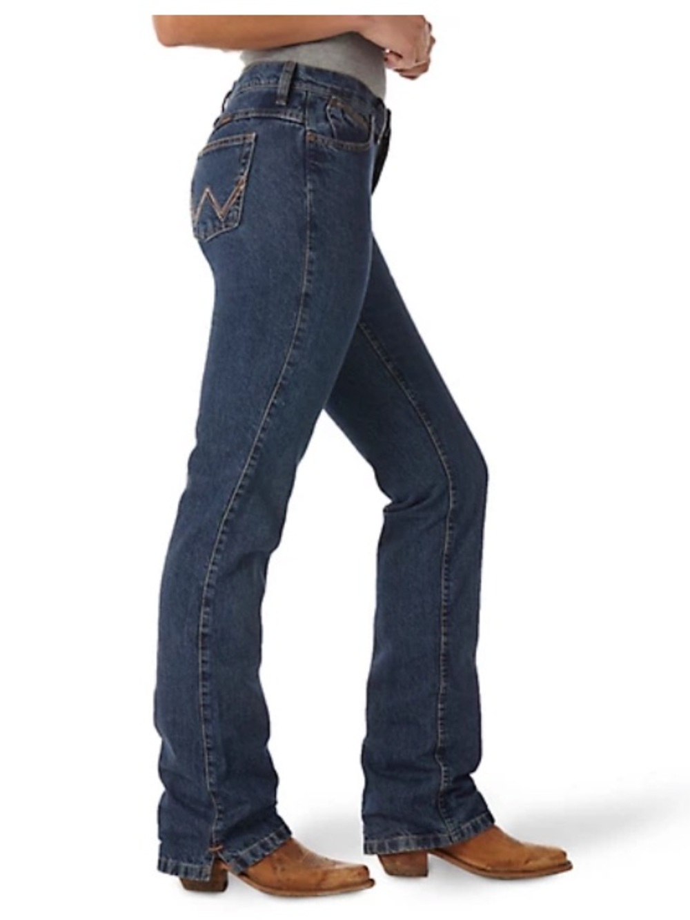 Wrangler Cash Cowgirl Cut Classic Straight Leg Medium Blue Jeans 7/8 x 30 - Picture 3 of 16